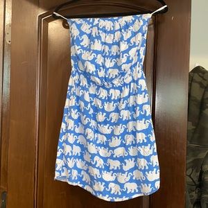 Lilly Pulitzer Windsor elephant strapless dress
